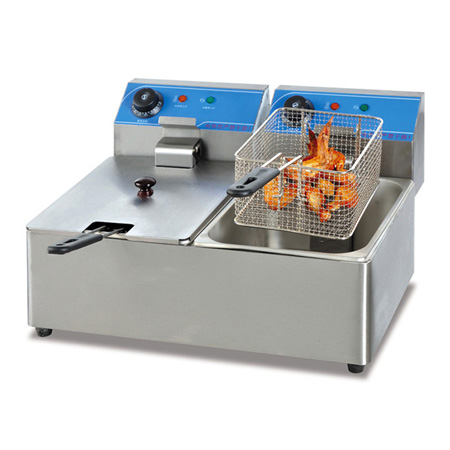 DF-6L-2台式雙缸雙篩電炸爐