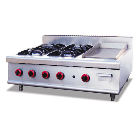 富祺GH-996-1台式燃氣四頭煲仔爐連扒爐