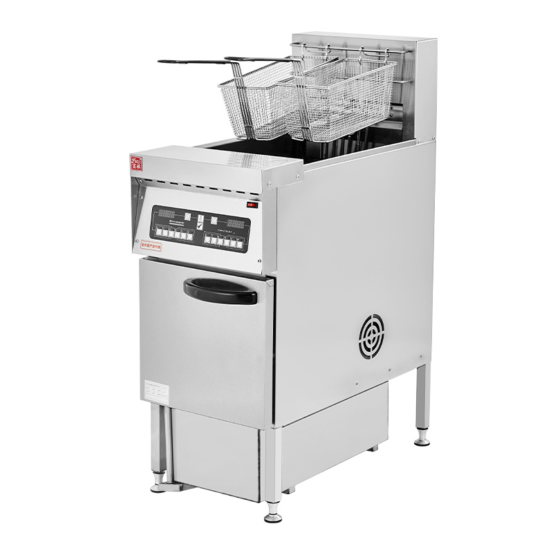 富祺DF-30A立式電腦單缸雙篩炸爐連濾油車